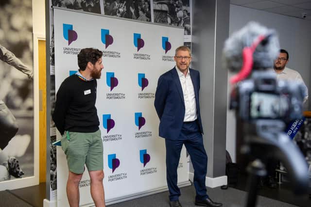 Peter Hooley, from sponsor University of Portsmouth, and editor of The News Mark Waldron, at a recent lunch to honour Business Excellence Awards
Picture: Habibur Rahman