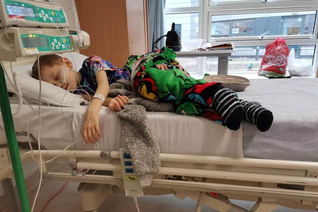 Jake Carson-Blake, 8, from Waterlooville has stage 4 Hodgkin lymphoma. Picture: Ali Carson-Blake