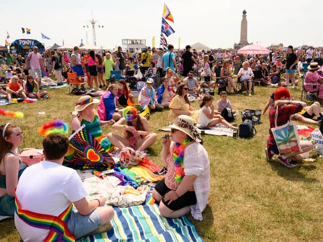 Pictured is: People attending Portsmouth Pride on Southsea Common.  Picture: Keith Woodland
