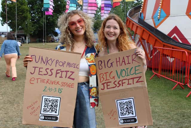 Jess Fitz, left, with bandmate Elzbieta Young.