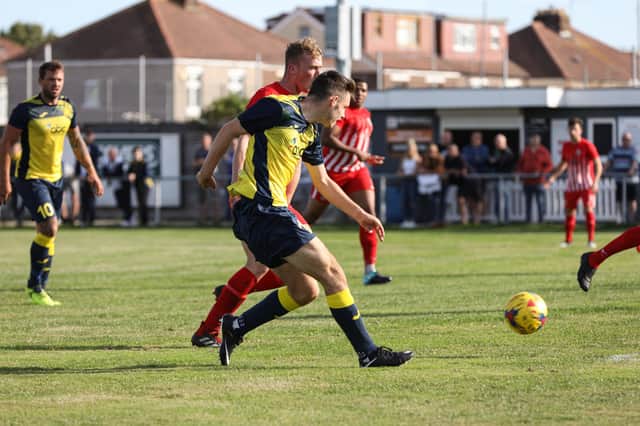 Tom Dinsmore's arrival has coincided with an upturn in US Portsmouth's Wessex League results.
Picture: Chris Moorhouse