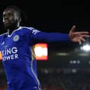 Stephy Mavididi celebrates Leicester City's fourth goal against Southampton     Picture: Steve Bardens/Getty Images