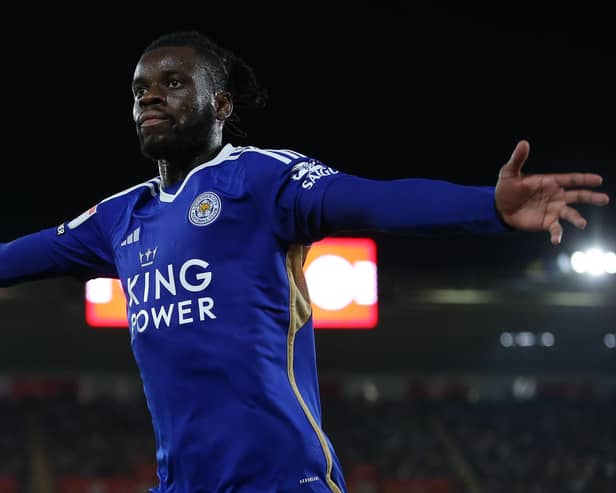 Stephy Mavididi celebrates Leicester City's fourth goal against Southampton     Picture: Steve Bardens/Getty Images