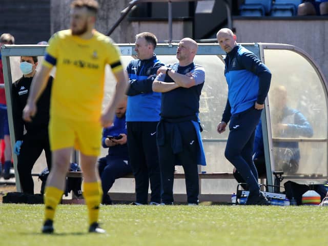 Fraser Quirke, Glenn Turnbull and Paul Barton on the sidelines together. Another coach has now been drafted in to help out.
Picture: Chris Moorhouse