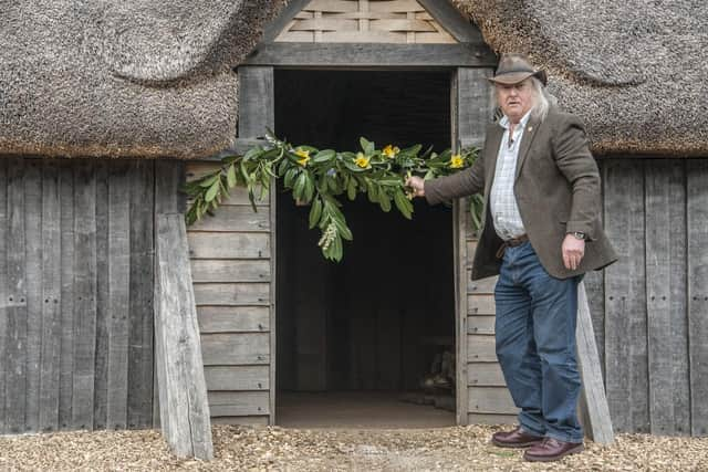 Reconstruction of a traditional Anglo-Saxon hall house at Butser Ancient Farm. Pic supplied