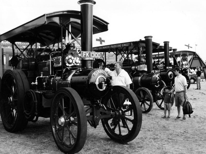 Gleaming steam engines, delighted enthusiasts and interested visitors at the Southsea Show in August 1995. The News PP4105