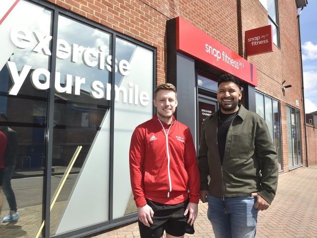 Snap Fitness in Pulhein Parade, Fareham, opens its doors at 4pm today (April 30). Pictured is: (l-r) Ben Fletcher, general manager, and Zabir Ali, franchisee.