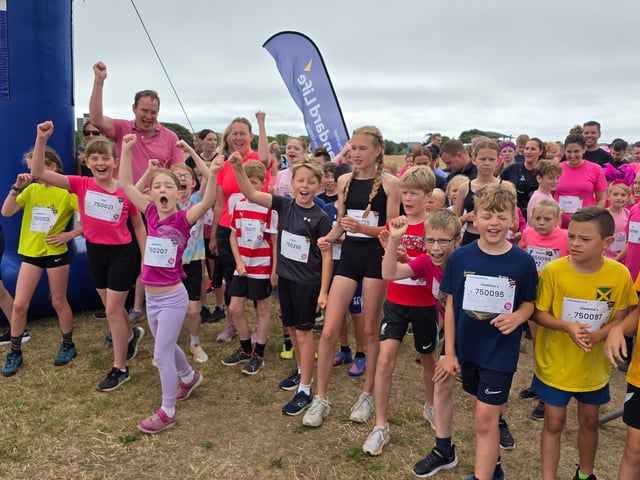 Children get ready to take on the Pretty Muddy Kids obstacle course