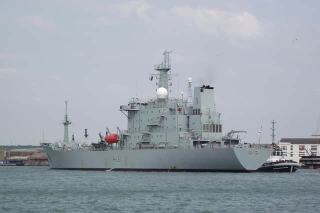 HMS Scott arriving into Portsmouth on Saturday September 19 2020. Picture: Tony Weaver