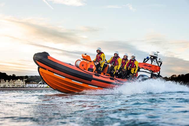 The Sidmouth lifeboat which Stephanie Russell helped to repair while at BAE Systems after recovering from her bleed on the brain. Photo: Kyle Baker.