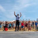 A mass Bhangra lesson led by the Dhol Foundation.  Picture: Mike Cooter (060822)