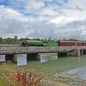 A Steam Dreams excursion to Portsmouth from Waterloo crossing Portcreek in 2019, by Graham Stevens of Portchester.