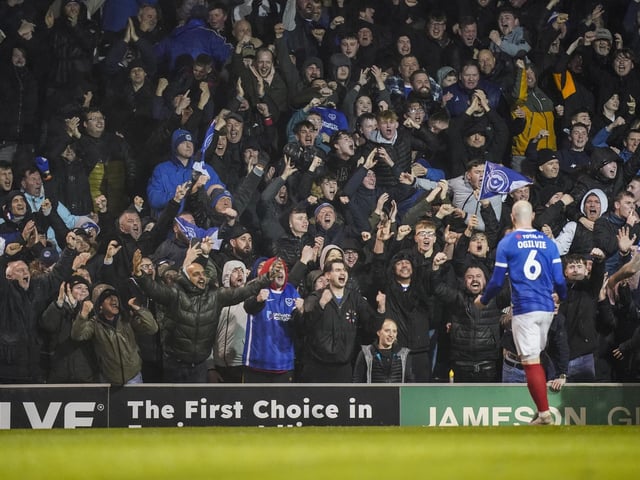 The Pompey fans were in fine voice throughout the top-of-the-table encounter at Fratton Park