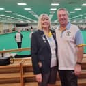 Debbie Watts President of Palmerston Indoor Bowls Club and her husband Mick Watts at Palmerston Bowls Club