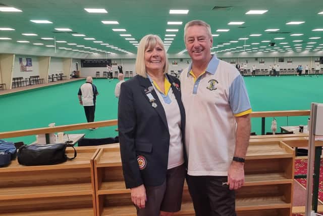 Debbie Watts President of Palmerston Indoor Bowls Club and her husband Mick Watts at Palmerston Bowls Club