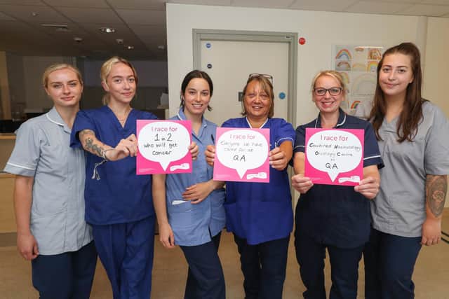 Fran Chester and her team from the Combined Haemotology and Oncology Centre (CHOC) at QA. Picture: Stuart Martin