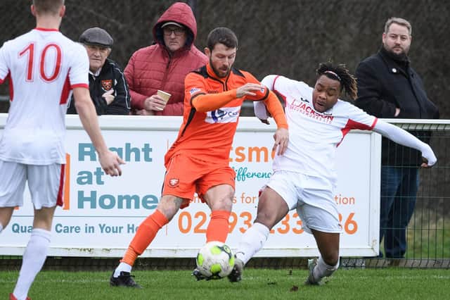 Tee Kanjanda, right, is an injury doubt for Horndean's trip to Bashley. Picture: Keith Woodland
