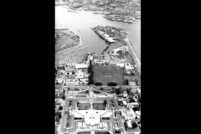 An aerial view of Gosport Marina from August 1985 PP3294