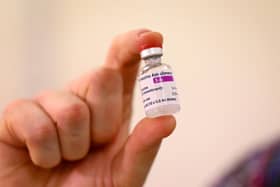 A vial of doses of the Oxford University/AstraZeneca Covid-19 vaccine is checked, as the first batch arrives at the Princess Royal Hospital in Haywards Heath. Picture: Getty Images