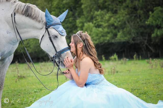 Bonnie Tyler, 16 from Leigh Park, with her horse Blue. Picture by R & L Photography