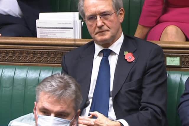 Former cabinet minister Owen Paterson in the House of Commons, London, as MPs debated an amendment calling for a review of his case after he received a six-week ban from Parliament over an "egregious" breach of lobbying rules. Picture date: Wednesday November 3, 2021.