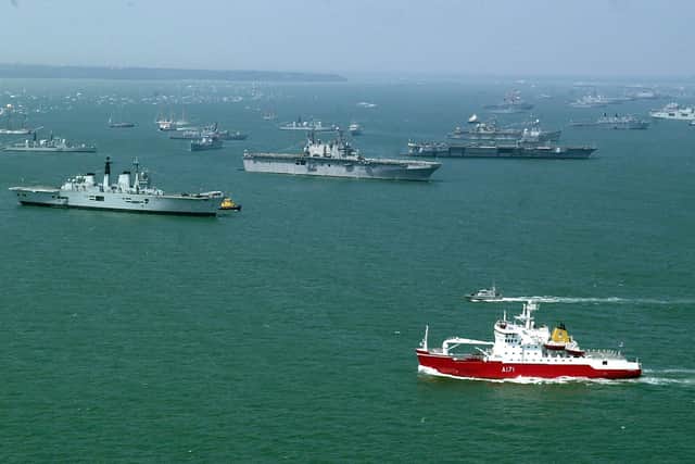 HMS Endurance during Trafalgar 200 celebrations photographed from the air on June 28, 2005. Picture: Paul Jacobs.