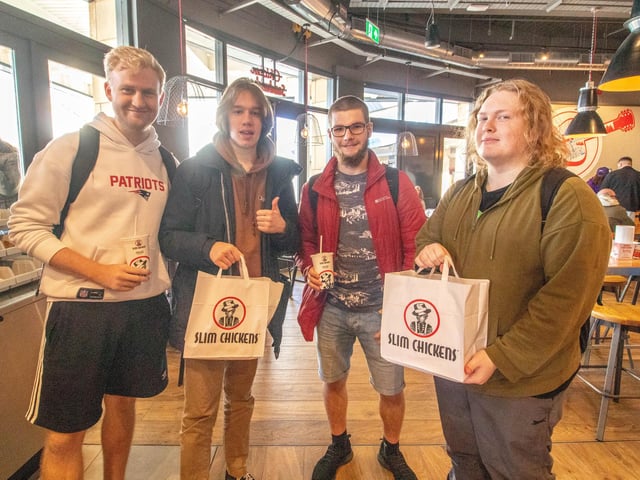 New restaurant, Slim Chickens has opened in Gunwharf Quays, Portsmouth on 26th January 2024

Pictured: Happy customers at Slim Chickens at Gunwharf Quays, Portsmouth

Picture: Habibur Rahman