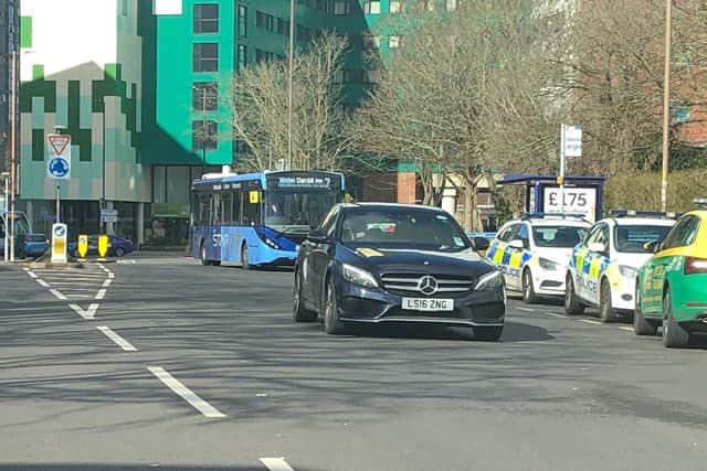 Police and ambulance crews at Charter Academy in Isambard Brunel Road, in Portsmouth city centre, on March 2 2020. Picture: Millie Salkeld