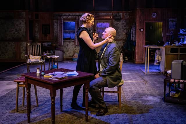 Orla Fitzgerald (Maureen) & Adam Best (Pato) in The Beauty Queen of Leenane at the Minerva Theatre. Picture by Helen Maybanks