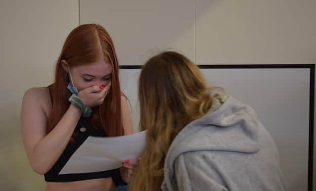Students at Henry Cort school in Fareham get their GCSEs