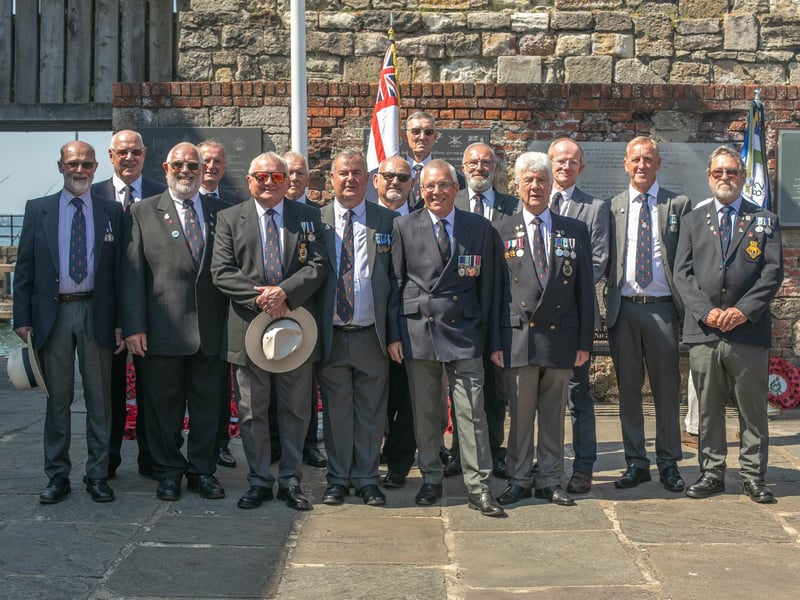 Pictured: Veterans in front of The Falklands Memorial in Old Portsmouth
Picture: Habibur Rahman
