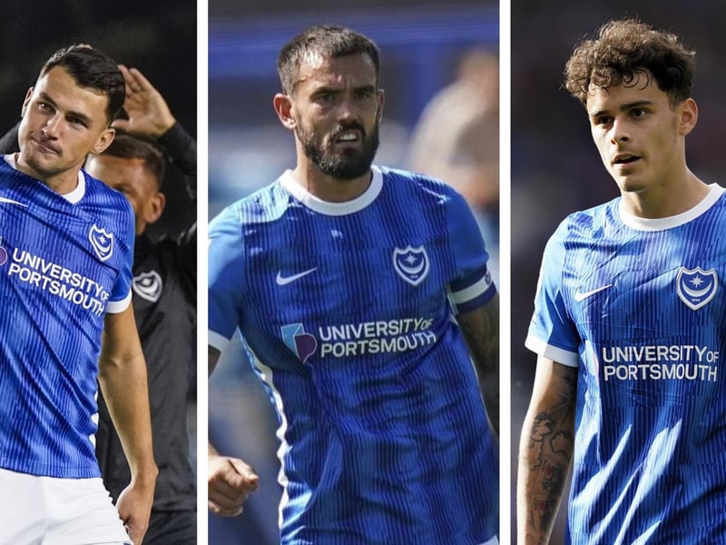 Pompey have big players missing for Port Vale like (L-R) Regan Poole, Marlon Pack and Alex Robertson.