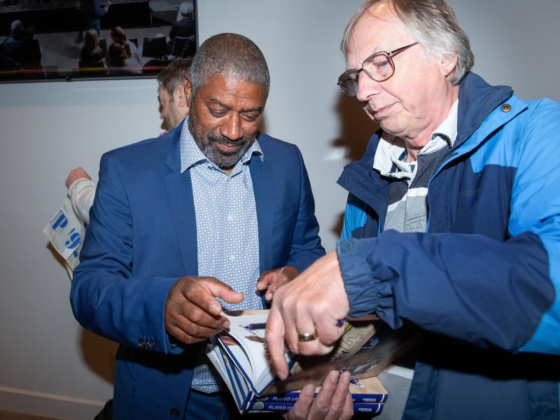 Mark Chamberlain at the Played Up Pompey Four book launch in Fratton Park's Victory Lounge on Friday night. Picture: Steve Reid