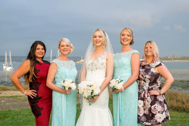 Kerry with her bridesmaids and friends. Picture: Carla Mortimer Photography