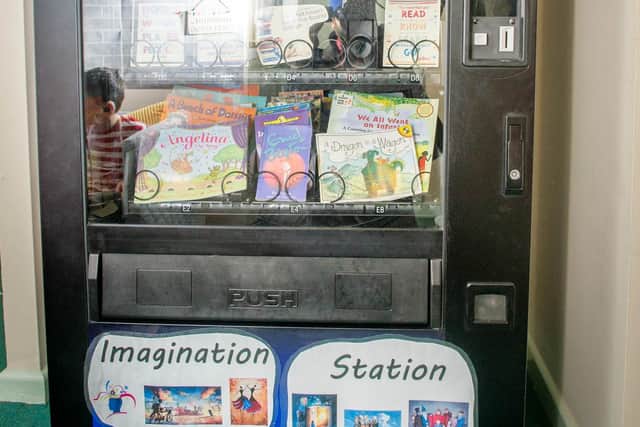 Gatcombe Park Primary School has hired a vending machine from which children can purchase recycled books.

Picture: Habibur Rahman