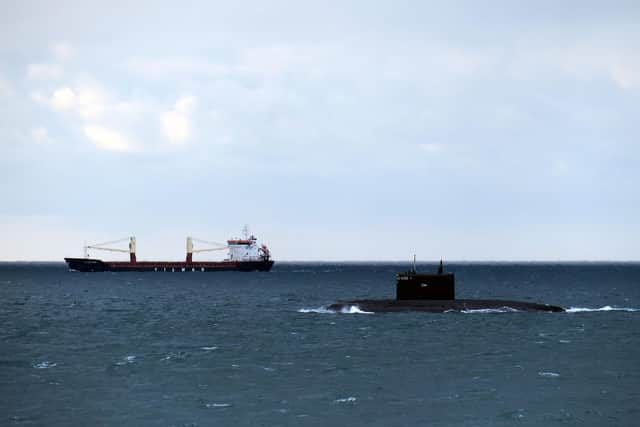 HMS Tyne previously had to monitor a Russian submarine in UK waters. Picture: Royal Navy
