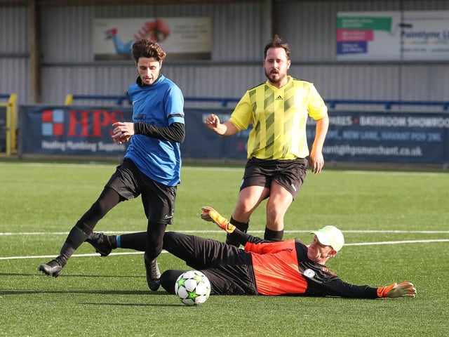 Freehouse (yellow) v AFC Eastney. Picture: Stuart Martin