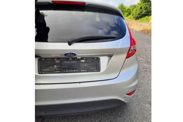 A silver Ford Fiesta was stopped on the A3 in Waterlooville. It was suspected to be on cloned number plates. Picture: Hampshire Roads Policing Unit.