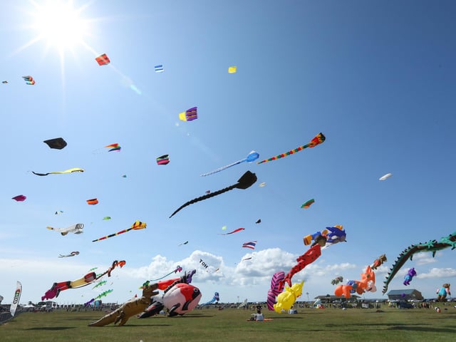 A selection of fantastic kites soar in the sky at the Portsmouth International Kite Festival, Southsea CommonPicture: Chris  Moorhouse (270724-18)