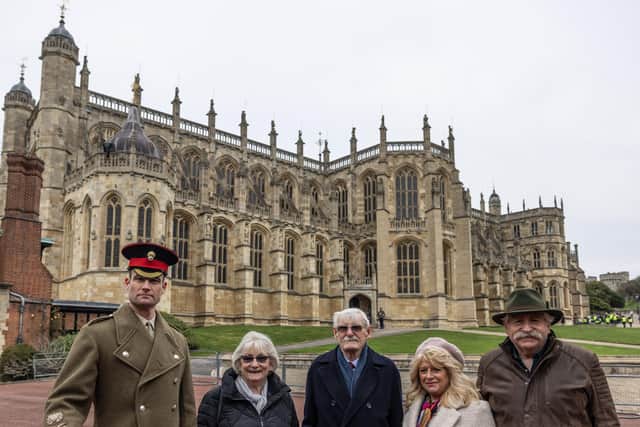 David Roper, Barney, and Barney's family at Windsor Castle.