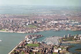 Aerial of Haslar and HMS Dolphin in 1998.