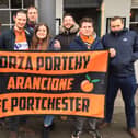 Lewis Millington, third left, with fellow members of The Arancione, the AFC Portchester supporters' group.