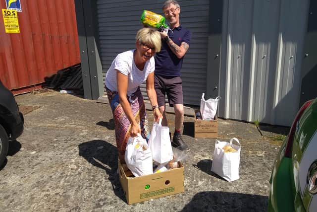 Family Church Gosport have received a £5,000 grant from Lidl Community Fund. Pictured in 2020 is Michelle and Neil Bunter, from Family Church Gosport, have helped to deliver weekly hampers to families in need since the beginning of lockdown.