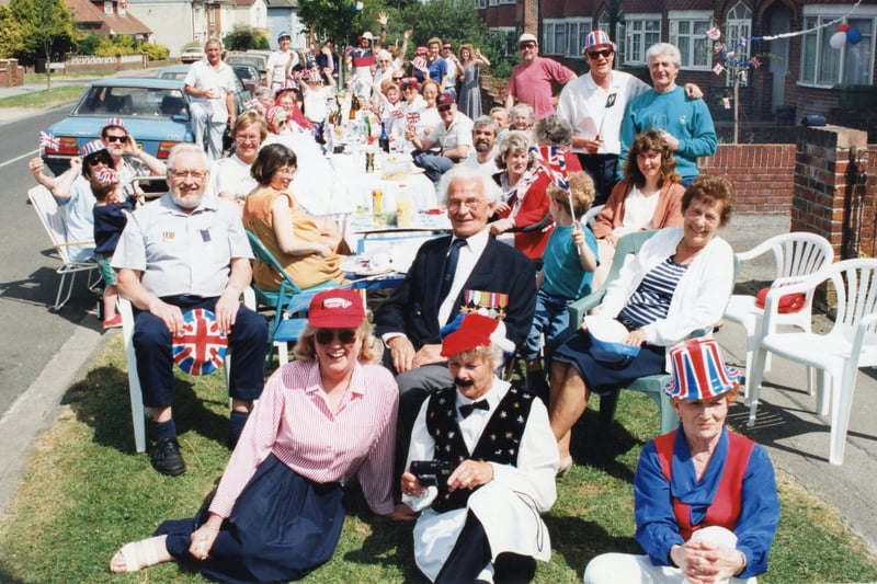 Street party at Mill Road, Fareham in May 1995 celebrating 50 years since VE Day 