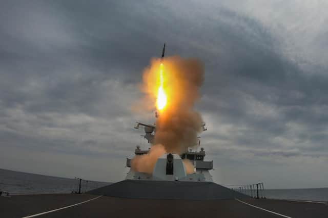 HMS Dragon a Royal Navy Type 45 destroyer carried out a successful firing of a Sea Viper missile in the Atlantic off the Hebride Isles.