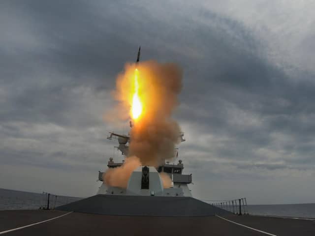 HMS Dragon a Royal Navy Type 45 destroyer carried out a successful firing of a Sea Viper missile in the Atlantic off the Hebride Isles.