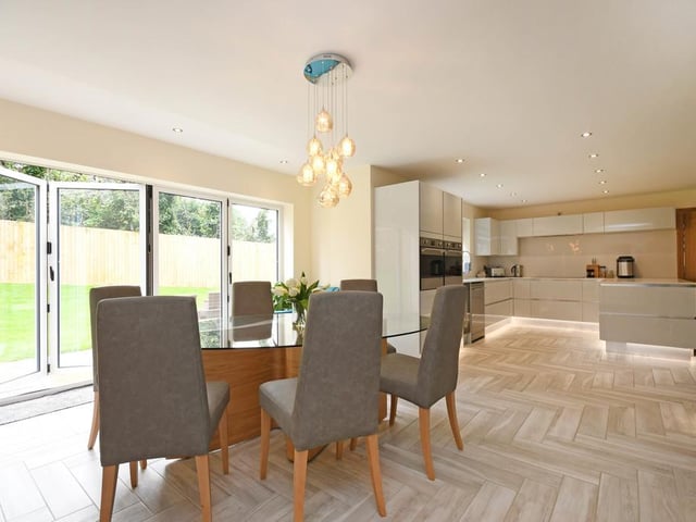 Space for a large table there is also a large set of bi-fold doors.
