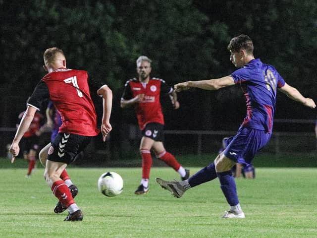 Joe Johnson scores for US Portsmouth in their 3-3 Wessex League Cup draw with Bournemouth Poppies in late August.
Picture: Chris Moorhouse