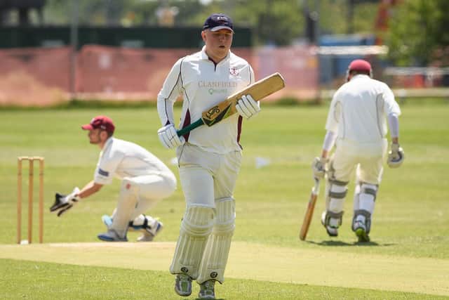 Clanfield's Alex Andrews top scored for his side in their narrow Hampshire League loss to Solent Challengers.
Picture: Keith Woodland