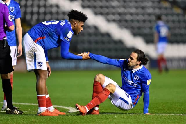 Ryan Williams went off injured at Plymouth on Monday